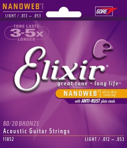 [Elixir] 엘릭서 통기타줄 Acoustic NANOWEB Light (012 - 053)