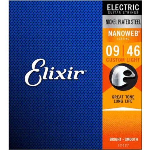 Elixir Electric NANOWEB Custom Light 12027 [009-046] 엘릭서 나노웹 일렉줄